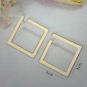 Minimalist Square Stud Earrings Gold